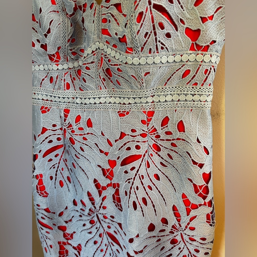Maeve Blue and Red Floral Mini Dress - Picture 4 of 12